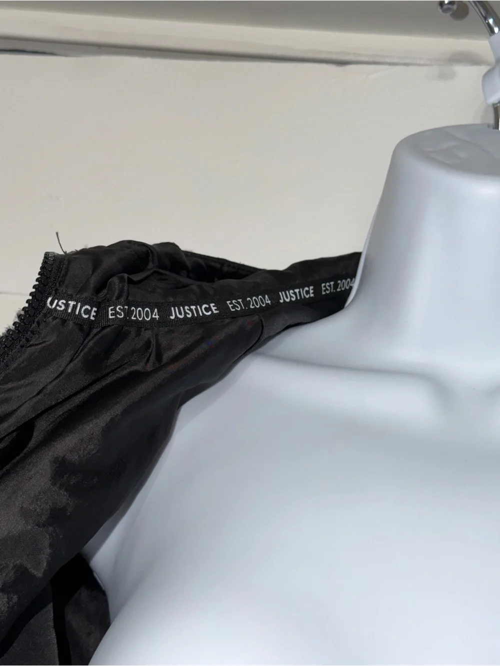 Justice Black Fuzzy Zip Hoodie Jacket T-0004